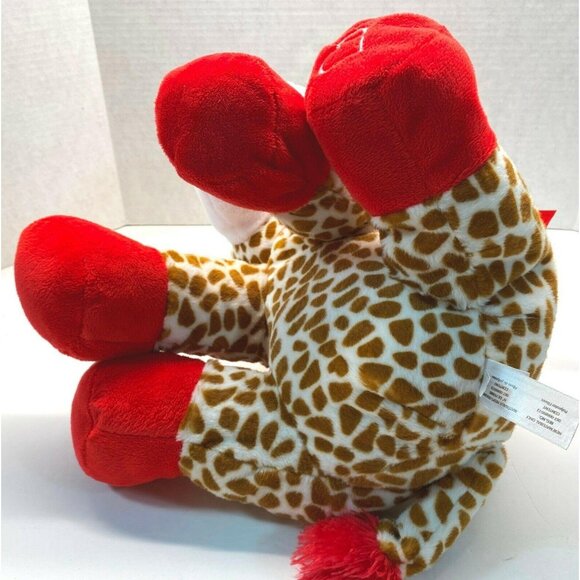 Giraffe Valentines Day Plush Toy With Hearts By Animal Adventure Stuffed - Picture 9 of 11